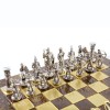 Шахматный набор "Лучники Античные войны" коричневая доска 44x44 см, фигуры золото-серебро