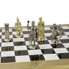 Шахматный набор "Лучники Античные войны" черно-белая доска 44x44 см, фигуры золото-серебро