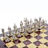 Шахматный набор "Лучники Античные войны" красная доска 44x44 см, фигуры золото-серебро