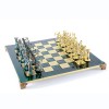 Шахматный набор "Лучники Античные войны" зеленая доска 44x44 см, фигуры золото-антик