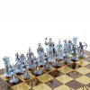Шахматный набор "Лучники Античные войны" коричневая доска 44x44 см, фигуры бронза-патина