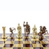 Шахматный набор "Лучники Античные войны" красная доска 44x44 см, фигуры золото-бронза