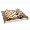 Шахматный набор "Лучники Античные войны" красная доска 28x28 см, фигуры золото-серебро