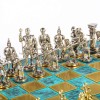 Шахматный набор "Лучники Античные войны" патиновая доска 28x28 см, фигуры золото-серебро