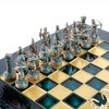 Шахматный набор "Лучники Античные войны" зеленая доска 28x28 см, фигуры золото-антик