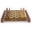 Шахматный набор "Византийская Империя" коричневая доска 20x20 см, фигуры золото-бронза