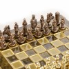 Шахматный набор "Византийская Империя" коричневая доска 20x20 см, фигуры золото-бронза