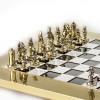 Шахматный набор "Византийская Империя" черно-белая доска 20x20 см, фигуры золото-серебро