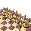 Шахматный набор "Византийская Империя" красная доска 20x20 см, фигуры золото-бронза