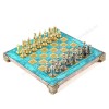 Шахматный набор "Византийская Империя" патиновая доска 20x20 см, фигуры золото-серебро
