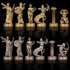 Шахматный набор "Битва Титанов" черно-белая доска 36x36 см, фигуры золото-серебро