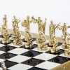 Шахматный набор "Битва Титанов" черно-белая доска 36x36 см, фигуры золото-серебро