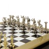 Шахматный набор "Битва Титанов" черно-белая доска 36x36 см, фигуры золото-серебро