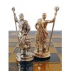 Шахматный набор "Греческая Мифология" коричневая доска 54x54 см, фигуры золото-серебро