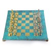 Шахматный набор "Греческая Мифология" патиновая доска 54x54 см, фигуры золото-серебро