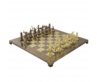 Шахматный набор "Греческая Мифология" коричневая доска 54x54 см, фигуры золото-бронза