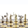 Шахматный набор "Греческая Мифология" коричневая доска 36x36 см, фигуры золото-серебро