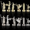 Шахматный набор "Греческая Мифология" коричневая доска 36x36 см, фигуры золото-серебро