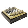 Шахматный набор "Греческая Мифология" черно-белая доска 36x36 см, фигуры золото-серебро