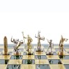 Шахматный набор "Греческая Мифология" зеленая доска 36x36 см, фигуры золото-серебро
