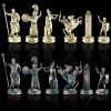 Шахматный набор "Греческая Мифология" коричневая доска 36x36 см, фигуры золото-антик