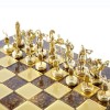 Шахматный набор "Греческая Мифология" коричневая доска 36x36 см, фигуры золото-антик