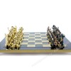 Шахматный набор "Греческая Мифология" зеленая доска 36x36 см, фигуры золото-антик