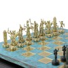 Шахматный набор "Греческая Мифология" патиновая доска 36x36 см, фигуры золото-антик