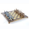 Шахматный набор "Греческая Мифология" коричневая доска 36x36 см, фигуры бронза-патина