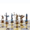 Шахматный набор "Греческая Мифология" коричневая доска 36x36 см, фигуры бронза-патина