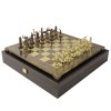 Шахматный набор "Греческая Мифология" коричневая доска 36x36 см, фигуры золото-бронза
