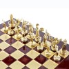 Шахматный набор "Греческая Мифология" красная доска 36x36 см, фигуры золото-бронза
