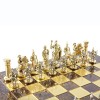 Шахматный набор "Греко-Римский период" коричневая доска 44x44 см, фигуры золото-серебро