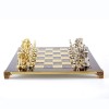 Шахматный набор "Греко-Римский период" красная доска 44x44 см, фигуры золото-серебро