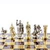 Шахматный набор "Греко-Римский период" красная доска 44x44 см, фигуры золото-серебро