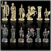 Шахматный набор "Греко-Римский период" коричневая доска 44x44 см, фигуры золото-антик