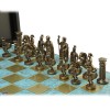 Шахматный набор "Греко-Римский период" патиновая доска 44x44 см, фигуры бронза-патина