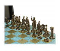 Шахматный набор "Греко-Римский период" патиновая доска 44x44 см, фигуры бронза-патина