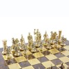Шахматный набор "Греко-Римский период" коричневая доска 44x44 см, фигуры золото-бронза