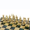 Шахматный набор "Греко-Римский период" зеленая доска 44x44 см, фигуры золото-бронза