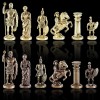 Шахматный набор "Греко-Римский период" красная доска 44x44 см, фигуры золото-бронза