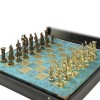 Шахматный набор "Греко-Римский период" патиновая доска 44x44 см, фигуры золото-бронза