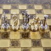 Шахматный набор "Греко-Римский период" коричневая доска 28x28 см, фигуры золото-серебро