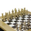 Шахматный набор "Греко-Римский период" черно-белая доска 28x28 см, фигуры золото-серебро