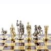 Шахматный набор "Греко-Римский период" красная доска 28x28 см, фигуры золото-серебро