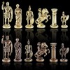 Шахматный набор "Греко-Римский период" коричневая орнамент доска 28x28 см, фигуры золото-бронза
