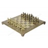 Шахматный набор "Греко-Римский период" коричневая орнамент доска 28x28 см, фигуры золото-бронза