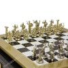 Шахматный набор "Подвиги Геракла" черно-белая доска 36x36 см, фигуры золото-серебро