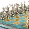 Шахматный набор "Подвиги Геракла" патиновая доска 36x36 см, фигуры золото-серебро