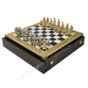 Шахматный набор "Рыцари Средневековья" черно-белая доска 44x44 см, фигуры золото-серебро